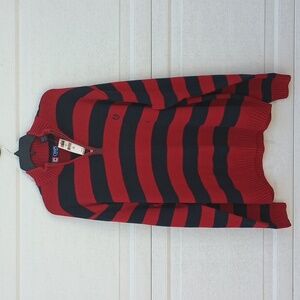 Chaps Ralph Lauren 1/4 Zip Sweater Mens Large Red Navy Blue Striped Mens 3X NWT